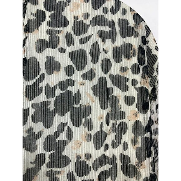 Ava & Viv Top Plus 3X Black White Abstract Elastic Sleeve Tie Front Women New - Picture 8 of 10